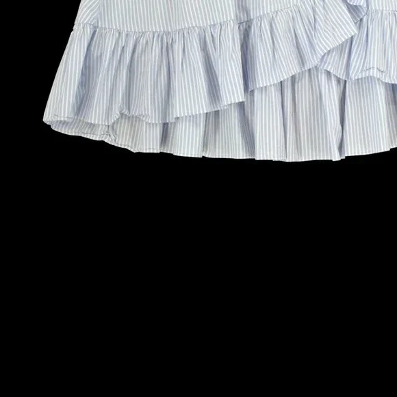 Jill Stuart Blue White Striped Cotton Skirt S8 Nautical - Picture 3 of 11